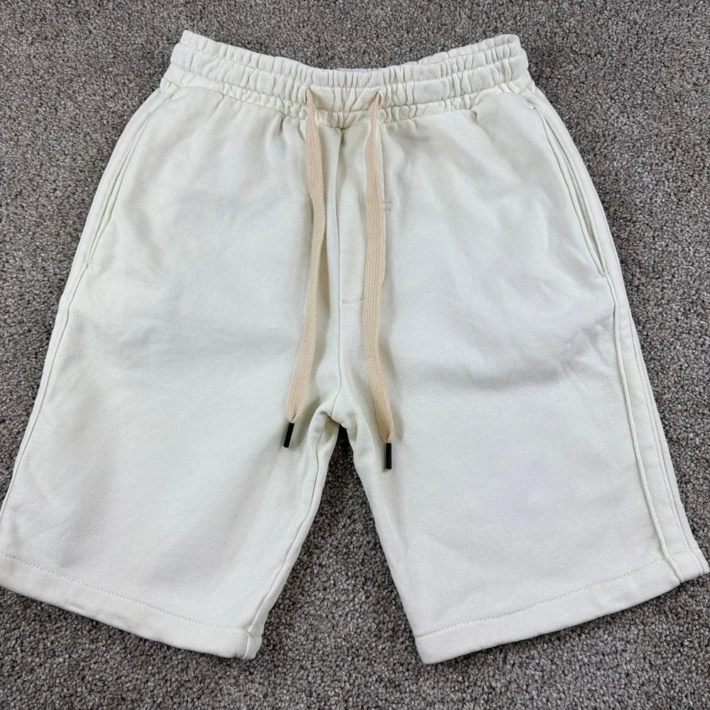 Pull & Bear Sweat Shorts Men's XS Cream Drawstring Lounge Casual Cotton Athletic